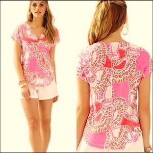 LILLY PULITZER “DUVAL” top- Trunk In Love- Size- M